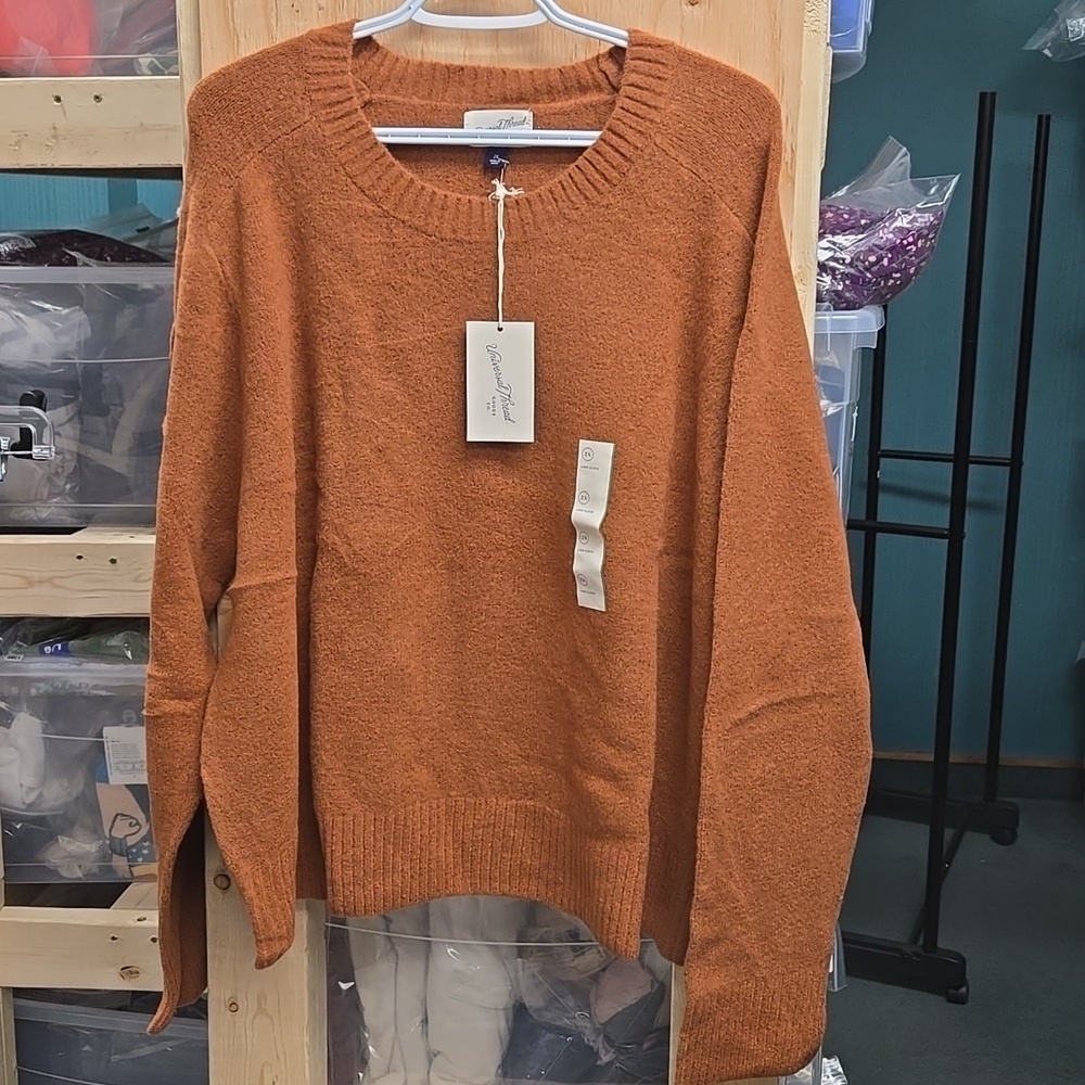 Universal Thread Size 2XL Light Brown Crew Neck Oversized Cropped Knit Sweater